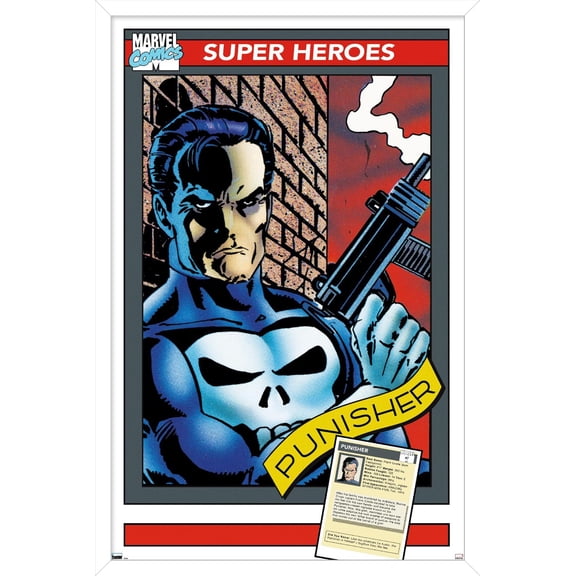 Marvel Trading Cards - Punisher Wall Poster, 14.725" x 22.375" Framed