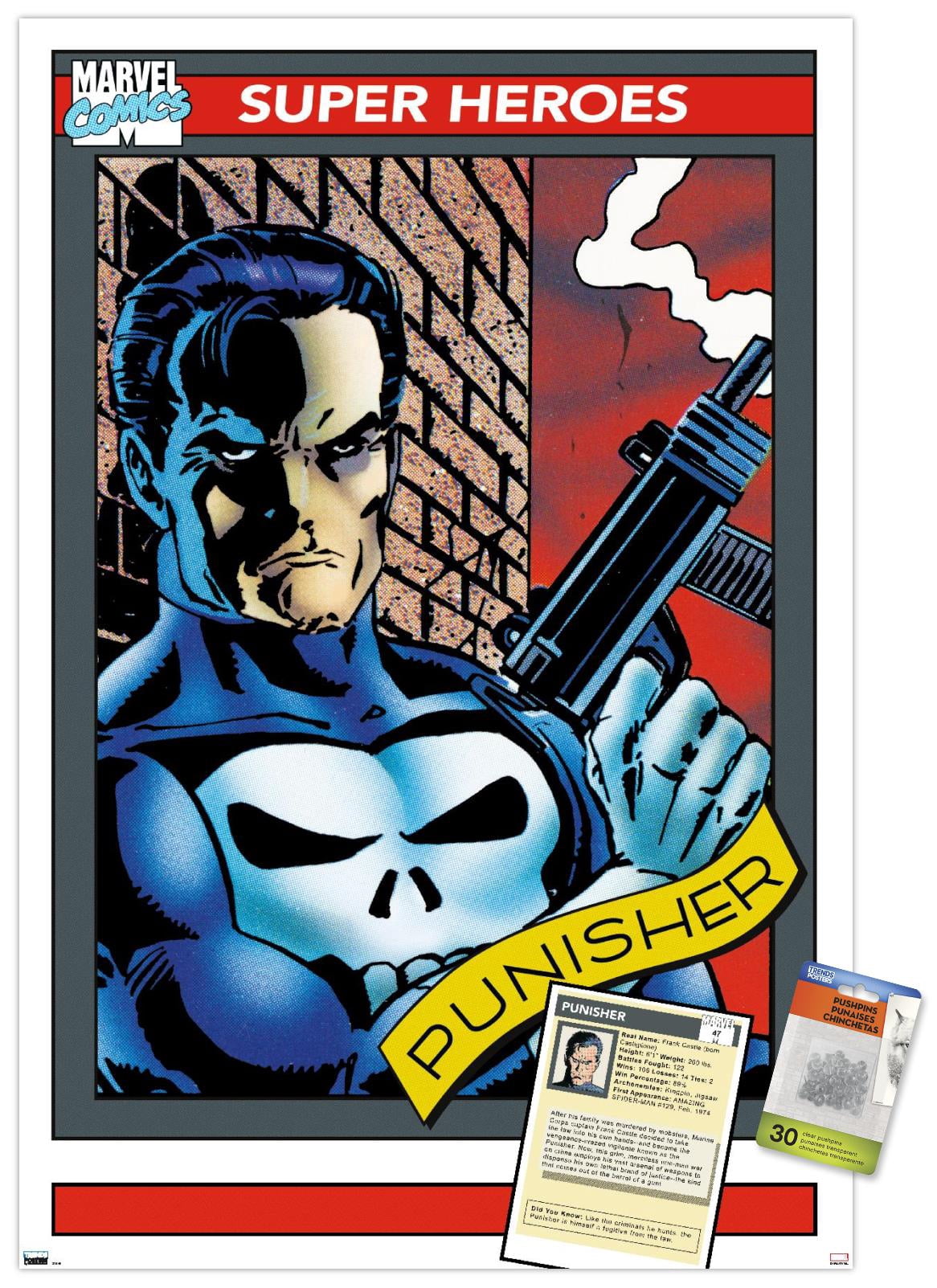 Marvel Trading Cards - Punisher Wall Poster with Pushpins, 22.375" x 34"