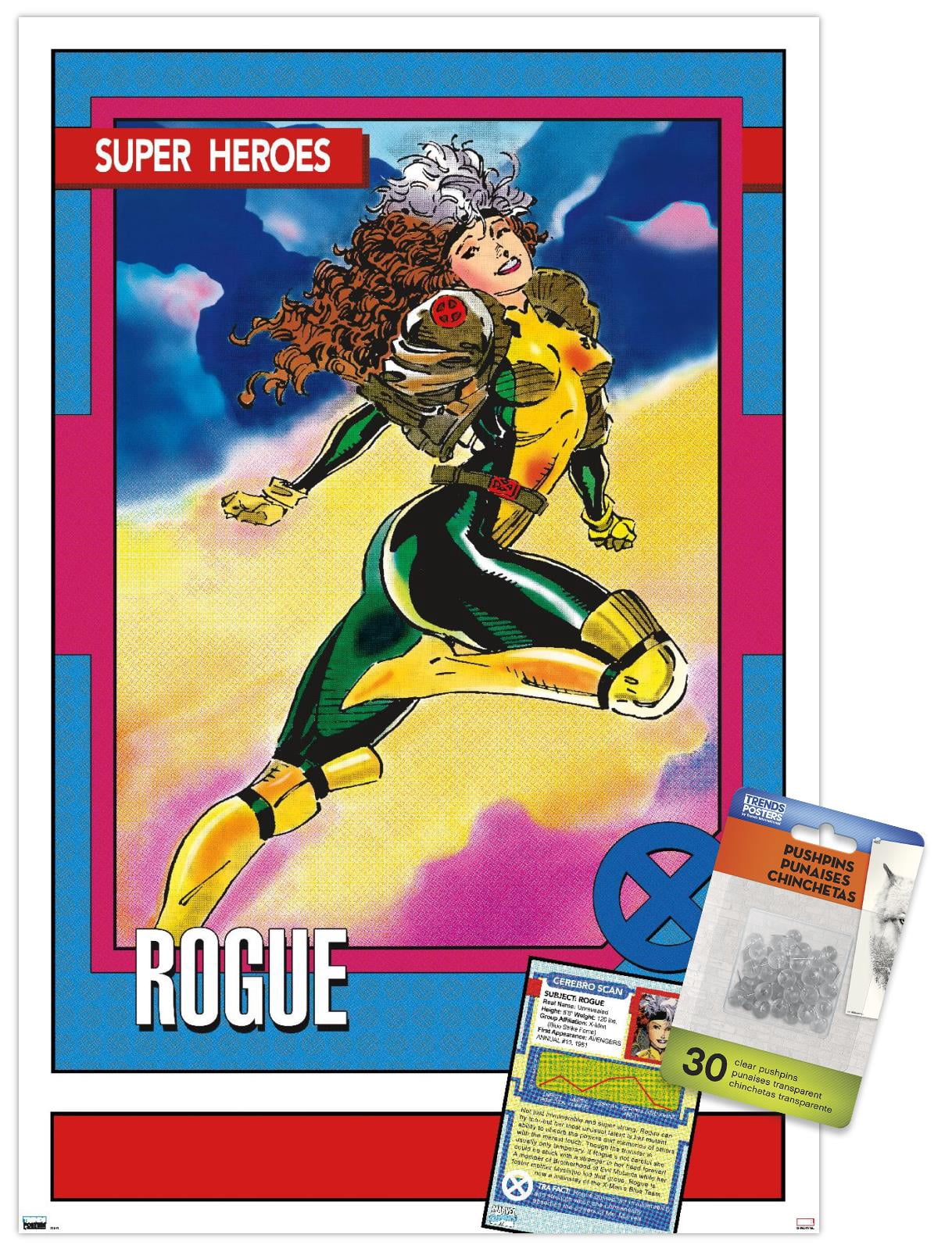 Marvel Trading Cards - Rogue Wall Poster with Push Pins, 14.725" x 22.375"
