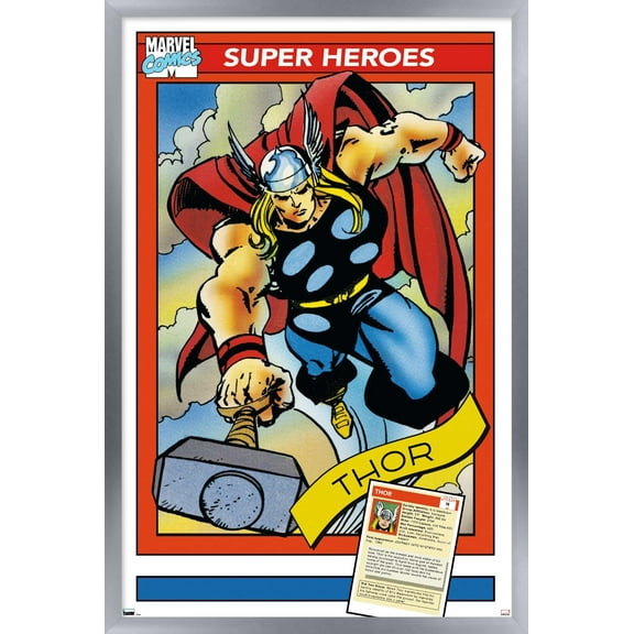Marvel Trading Cards - Thor Wall Poster, 22.375" x 34" Framed