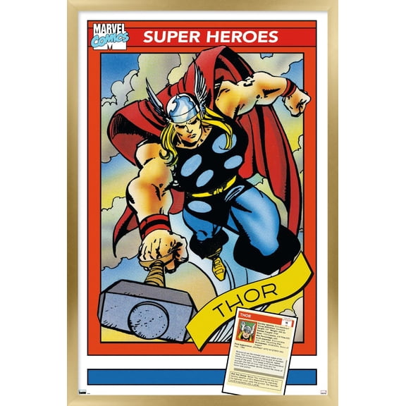Marvel Trading Cards - Thor Wall Poster, 22.375" x 34" Framed
