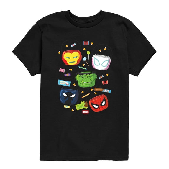 Marvel - Trick Or Treat Buckets - Youth Boys Short Sleeve Graphic T-Shirt