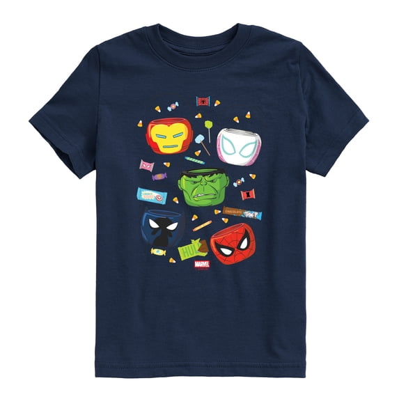 Marvel - Trick Or Treat Buckets - Youth Boys Short Sleeve Graphic T-Shirt
