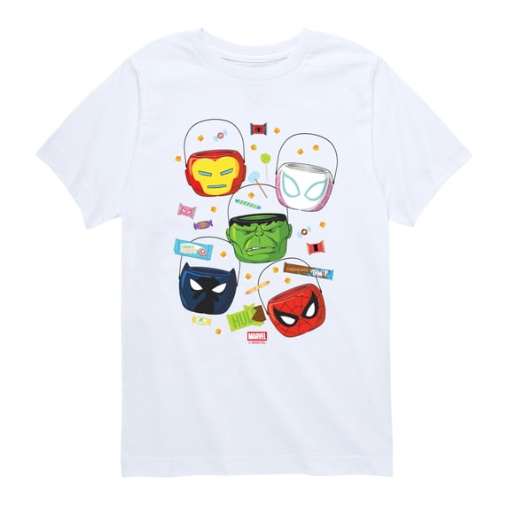 Marvel - Trick Or Treat Buckets - Youth Boys Short Sleeve Graphic T-Shirt