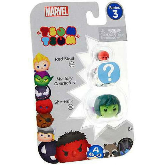 Marvel Tsum Tsum Series 3 Red Skull & She-Hulk Mini Figures, 3 Pack