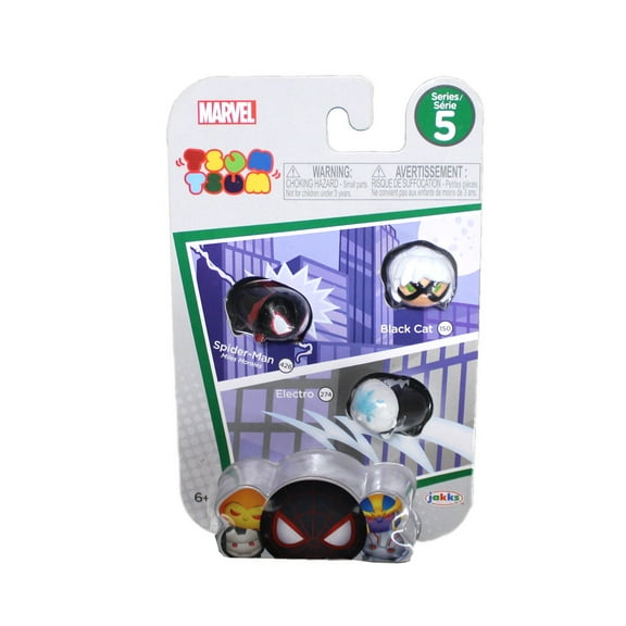 Marvel Tsum Tsum Series 5 Black Cat, Spider-Man & Electro Minifigure 3-Pack