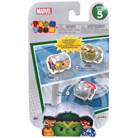 Marvel Tsum Tsum Series 5 Thor, Hulk & Thor (Jane Foster) Minifigure 3-Pack