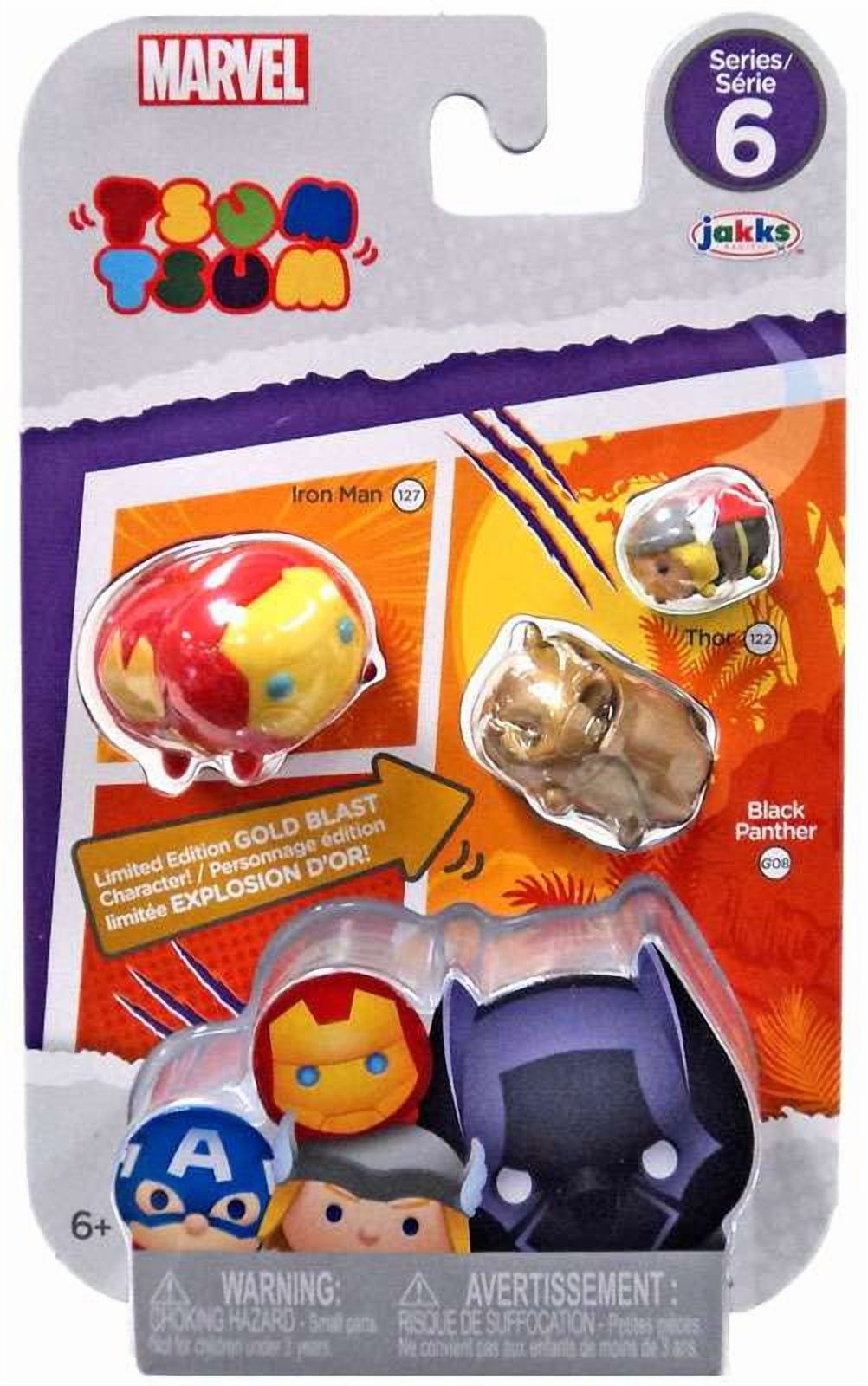 Marvel Tsum Tsum Series 6 Iron Man, Black Panther & Thor Minifigure 3-Pack