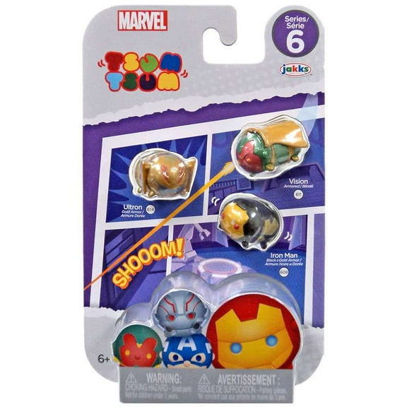 Marvel Tsum Tsum Series 6 Iron Man, Ultron & Vision Minifigure 3-Pack