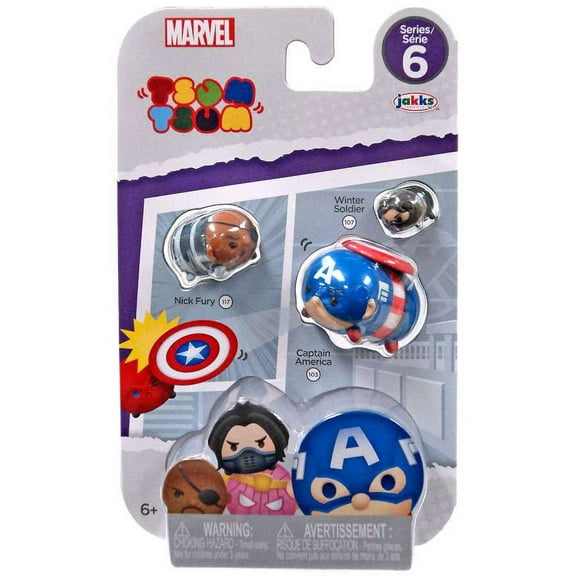 Marvel Tsum Tsum Series 6 Nick Fury, Captain America & Winter Soldier Minifigure 3-Pack