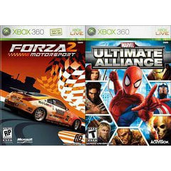 Pre-Owned Marvel Ultimate Alliance / Forza 2, Xbox 360, Parental Controls, Action Adventure Racing Simulation Video Game