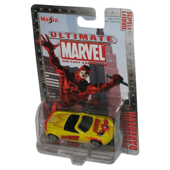 Marvel Ultimate Maisto Daredevil (2002) Yellow Buick Bengal Series 1 Toy Car #15/25