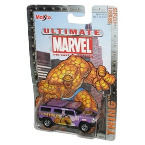 Marvel Ultimate Maisto Hummer H2 SUV (2002) Fantastic Four Thing Purple Car #17/25 - (Damaged Packaging)