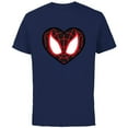 thumbnail image 1 of Marvel Ultimate Spider-Man Miles Morales Heart Mask Logo - Short Sleeve Cotton T-Shirt for Adults - Customized-Navy, 1 of 5