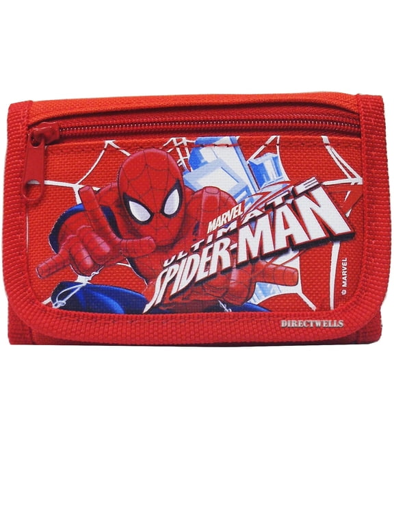 Unisex Spiderman Action Licensed Trifold Canvas Wallet