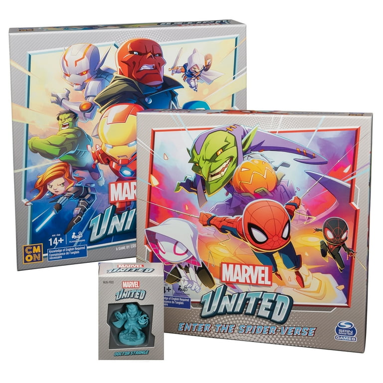 Marvel United Board Game Bundle Spiderman Dr. Strange Ages 8 and