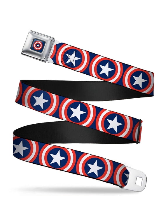 Marvel Universe Captain America Shield Full Color Navy Captain America Seatbelt Belt Standard