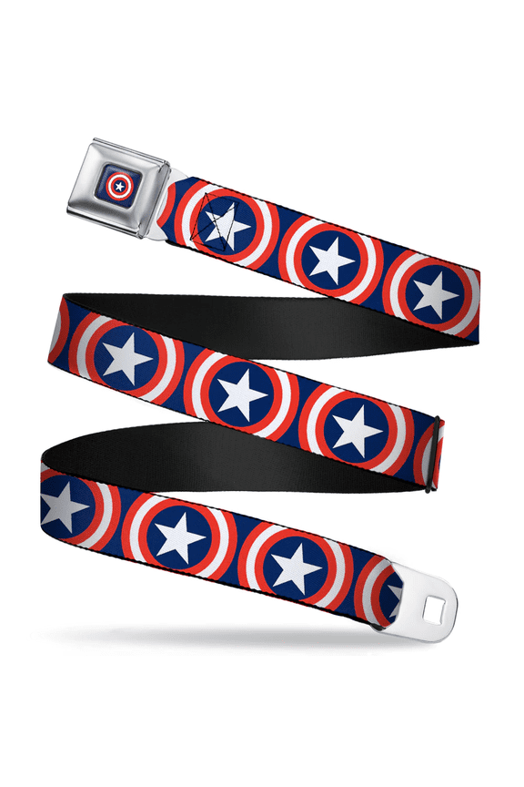 Captain America Shield Repeat Marvel Comics Seatbelt Belt:WCA012