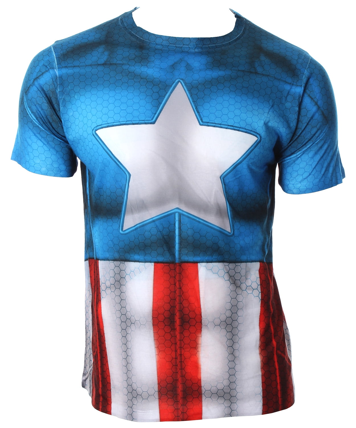 teater botanist Æsel Marvel Universe Captain America Sublimation Costume Men's T-Shirt (Small) -  Walmart.com