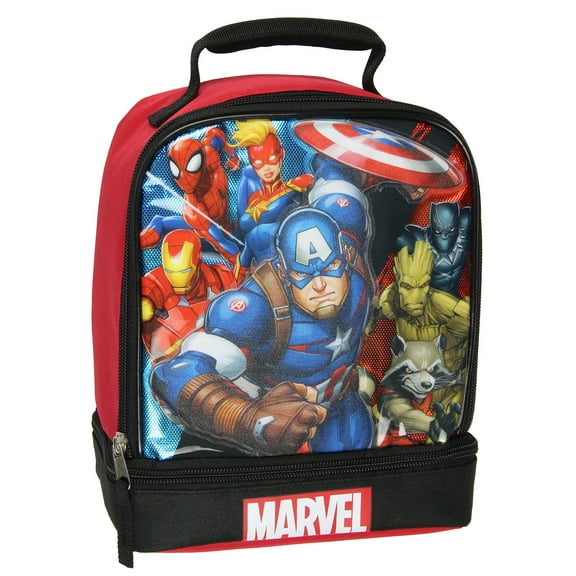 Marvel Universe Comics Avengers Captain America Dual Compartment Insulated Lunch Box 10"