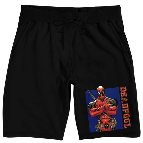 Marvel Universe Deadpool Men's Black Lounge Shorts-Medium