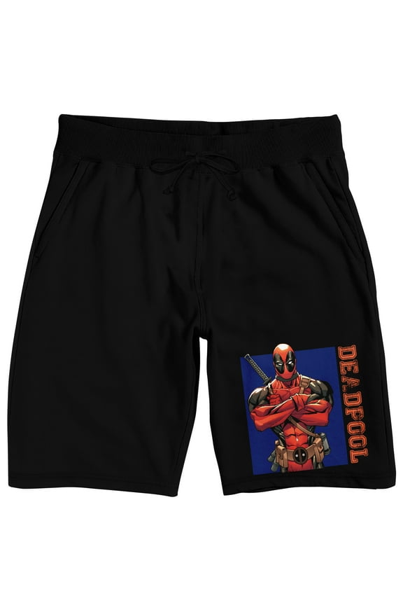 Marvel Universe Deadpool Men's Black Lounge Shorts-XXL