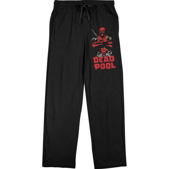Marvel Universe Deadpool Men's Black Sleep Pajama Pants-M