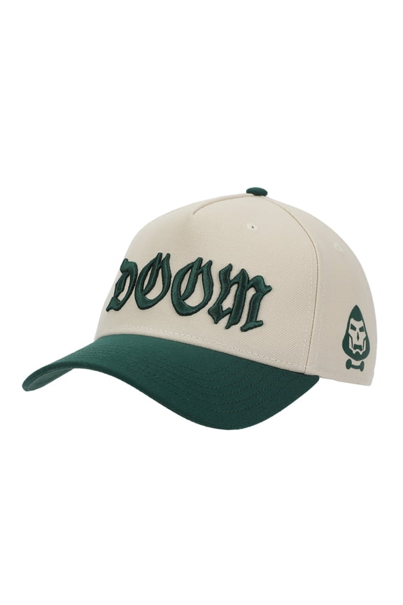 Marvel Universe Dr. Doom Men's Off-white & Green A-Frame Snapback Hat