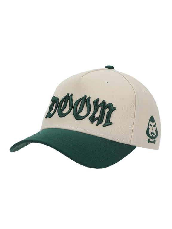 Marvel Universe Dr. Doom Men's Off-white & Green A-Frame Snapback Hat