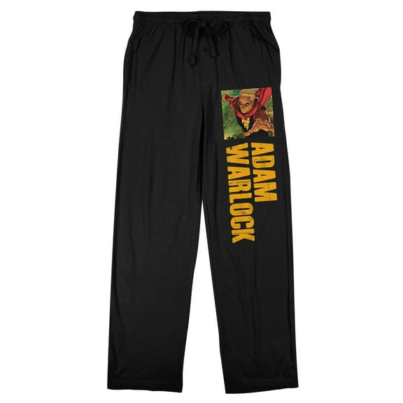 Marvel Universe Publishing Art Archive Adam Warlock Adult Black Sleep Pajama Pants-Small