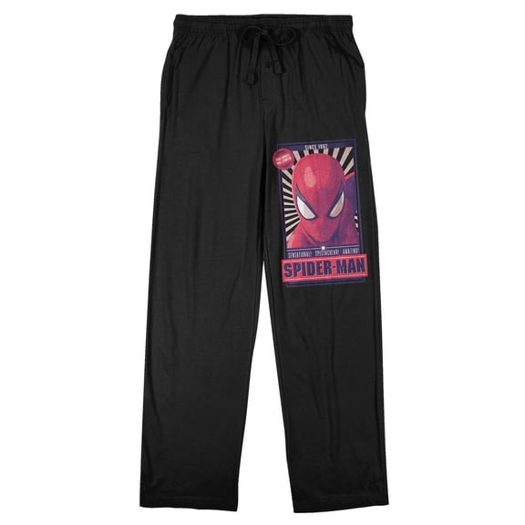 Marvel Universe Publishing Art Archive Spider-Man Since 1962 Men's Black Sleep Pajama Pants-Medium