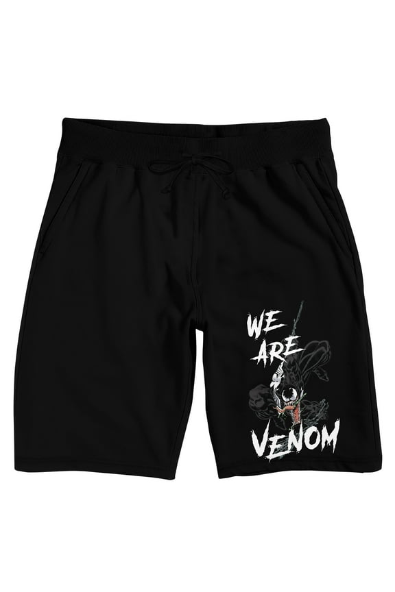 Marvel Universe Publishing Art Archive We Are Venom Men's Black Sleep Pajama Shorts-Medium