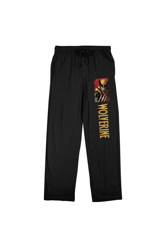 Marvel Universe Publishing Art Archive Wolverine Men's Black Sleep Pajama Pants-Large