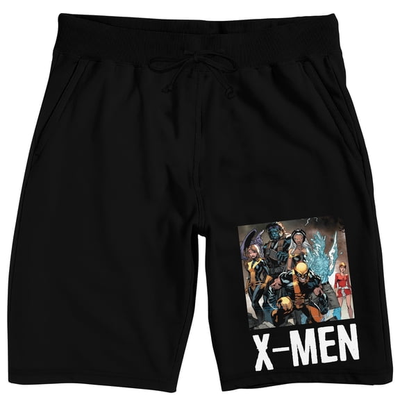 Marvel Universe Publishing Art Archive X-Men Men's Black Sleep Pajama Shorts-Medium
