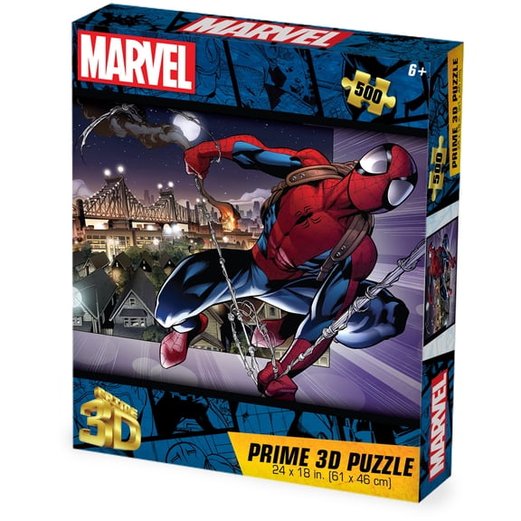 Marvel Universe Spider-Man Swinging in NYC 500pc 24x18 in 3D Lenticular Puzzle