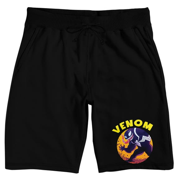 Marvel Universe Venom Men's Black Lounge Shorts-Medium