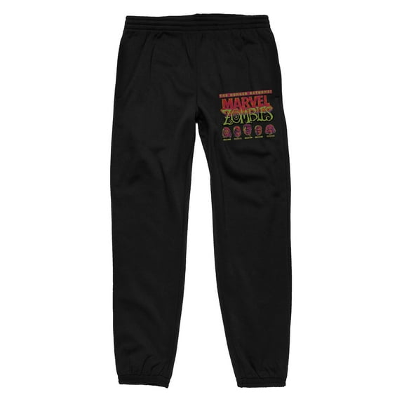 Marvel Universe Zombie Superheroes Men's Black Jogger Pants-Medium