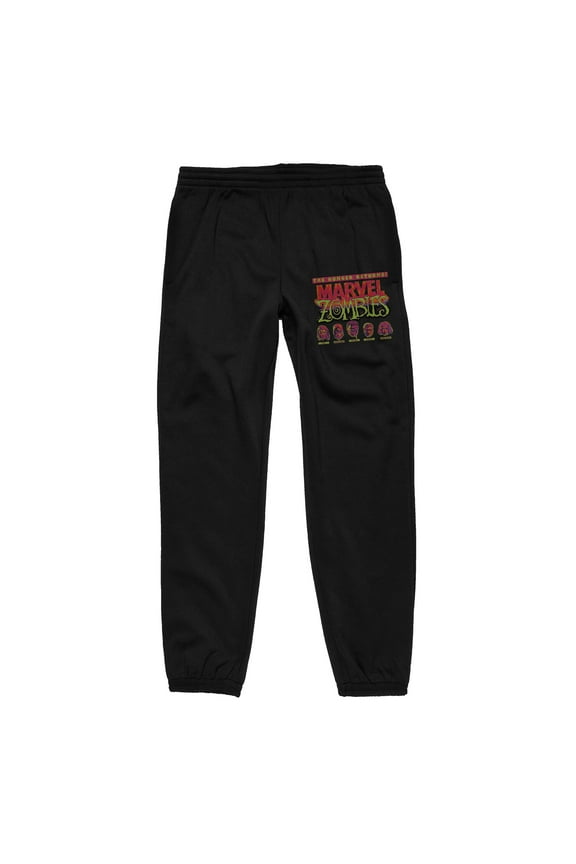 Marvel Universe Zombie Superheroes Men's Black Jogger Pants-Medium
