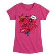 thumbnail image 1 of Marvel - Valentines Scribble - Girls Fitted Short Sleeve Graphic T-Shirt, 1 of 5