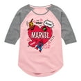 thumbnail image 1 of Marvel - Valentines Scribble - Girls Shirt Tail Raglan, 1 of 5