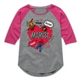 thumbnail image 1 of Marvel - Valentines Scribble - Girls Shirt Tail Raglan, 1 of 5