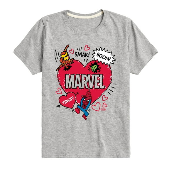 Marvel - Valentines Scribble - Toddler And Youth Short Sleeve Graphic T-Shirt