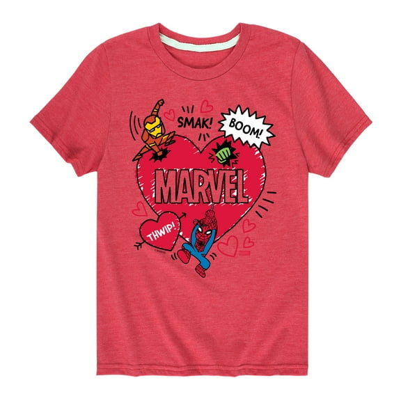 Marvel - Valentines Scribble - Toddler And Youth Short Sleeve Graphic T-Shirt