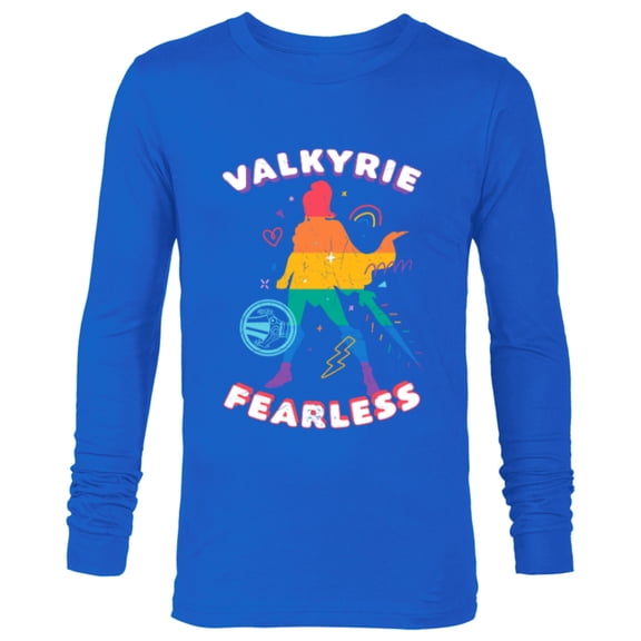 Marvel Valkyrie Fearless Rainbow Pride - Long Sleeve T-Shirt for Men - Customized-Navy