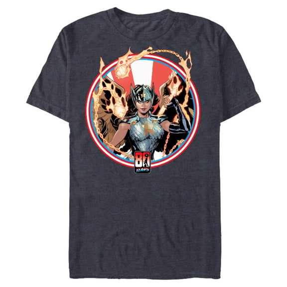 Marvel Valkyries Captain America 80th Anniversary Covers Standard - Short Sleeve Blended T-Shirt for Adults – Customized-Navy Heather