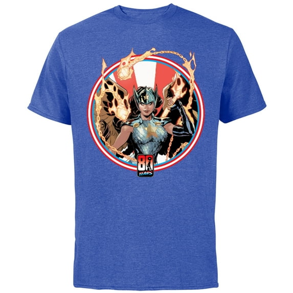 Marvel Valkyries Captain America 80th Anniversary Covers Standard - Short Sleeve Cotton T-Shirt for Adults - Customized-Royal Heather