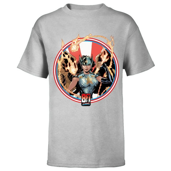 Marvel Valkyries Captain America 80th Anniversary Covers Standard - Short Sleeve T-Shirt for Kids – Customized-Athletic Heather