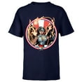 thumbnail image 1 of Marvel Valkyries Captain America 80th Anniversary Covers Standard - Short Sleeve T-Shirt for Kids – Customized-Navy, 1 of 5
