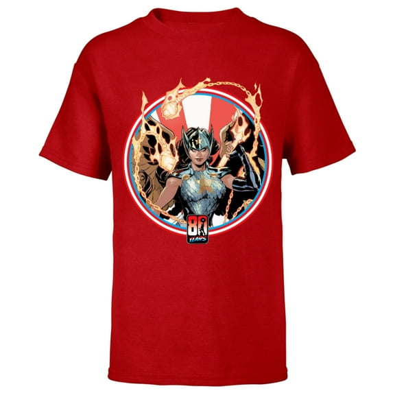 Marvel Valkyries Captain America 80th Anniversary Covers Standard - Short Sleeve T-Shirt for Kids – Customized-Red
