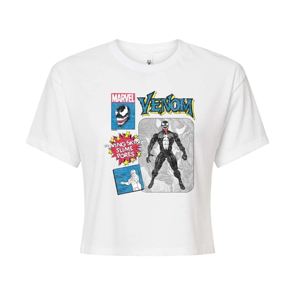 Marvel Venom - Action Figure - Juniors Cropped Graphic T-Shirt